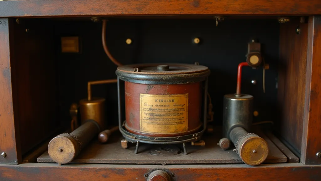 Interior view of a vintage radio