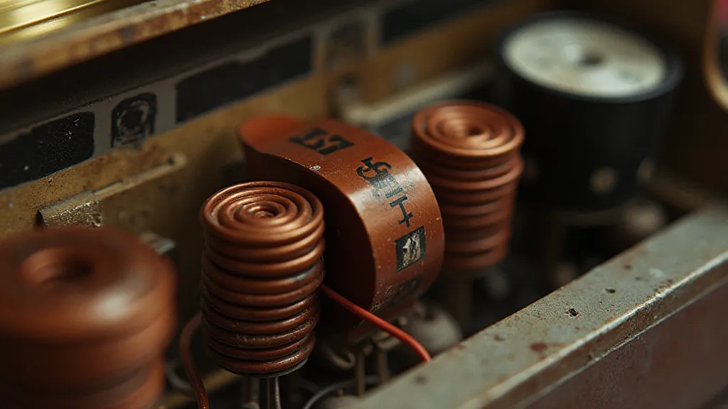 Adjustable inductors inside a vintage radio