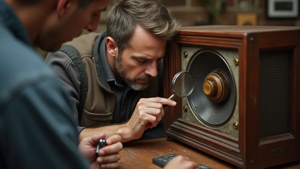 Inspecting a vintage speaker