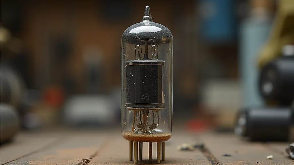 Antique radio tube with markings