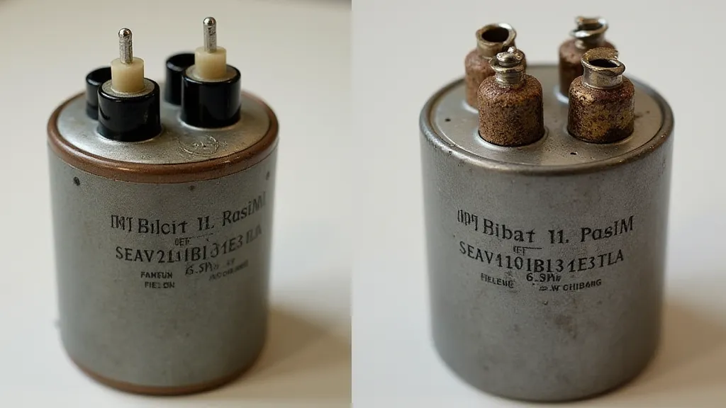 Comparison of vintage and reproduction capacitor